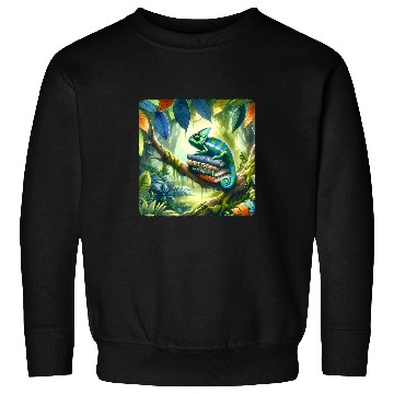 Discover Chameleon Reading Book In Jungle Branch Books Camouflaged Sweatshirts