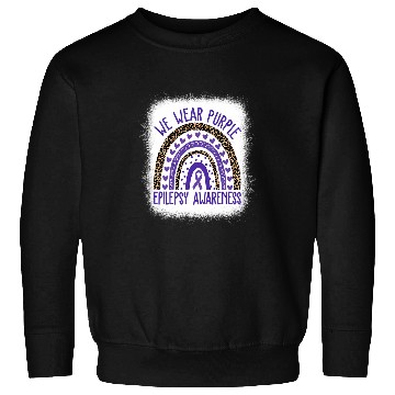 Discover We Wear Purple Leopard Rainbow For Epilepsy Awareness Sweatshirts