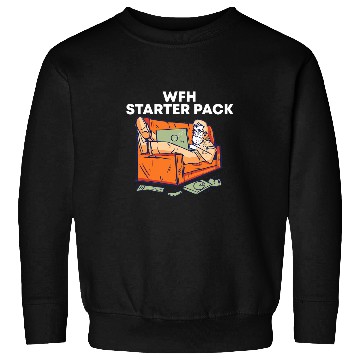 Discover WFH Starter Pack Funny Employee Humor Staff Work From homes Sweatshirts