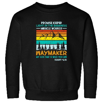 Discover Waymaker Promise Keeper Miracle Worker Retro Christian Sweatshirts