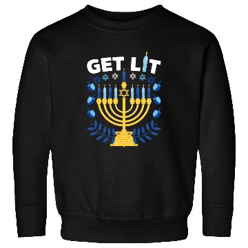Discover Funny Ugly Hanukkah Sweater Lets Get Lit Menorah 298 Sweatshirts