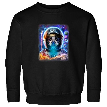 Discover Astronauts Bull Dog on Space Shuttle to Explore the Universe Sweatshirts