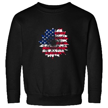 Discover American Flag Sunflower Hippie Sweatshirts