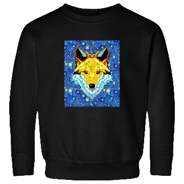 Discover Fox Lover Starry Night Animal Face Mandala Fox Sweatshirts