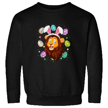 Discover Lion Gift Funny Easter Egg Lover Bunny Ear Lion Face Easter Sunday Sweatshirts
