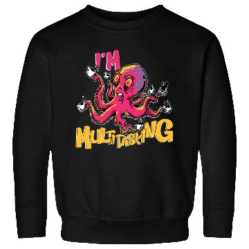 Discover CF Coffee Funny Coffee Multitasking Squid Octopus Sweatshirts