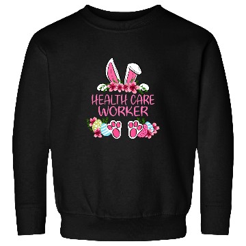 Discover Cute Health Care Worker Rabbit Bunny Ears Happy Easter Eggs Sweatshirts