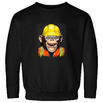 Discover Chimpanzee Construction Worker Great Ape Chimp Primate 210 Sweatshirts