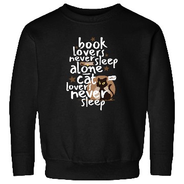 Discover Book and Cat Lovers Sleep Funny Sweatshirts