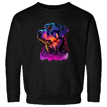 Discover Dog Rottweiler Synthwave 80s Retrowave Aesthetic 3 Sweatshirts