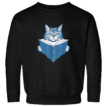 Discover Cat Book Reading Kitten Literature Cat Holder Books Sweatshirts