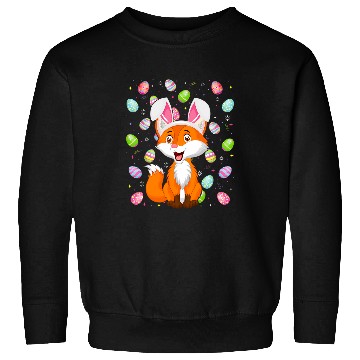 Discover Fox Lover Bunny Easter Egg Lover Funny Fox Easter Sunday Sweatshirts