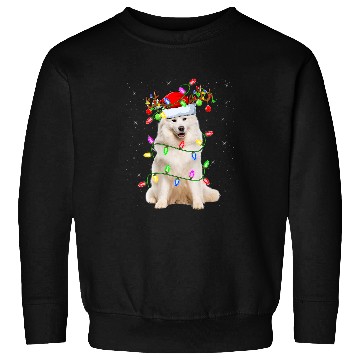 Discover Dog Samoyed Lover xmass Lighting Santa Samoyed Christmas Sweatshirts