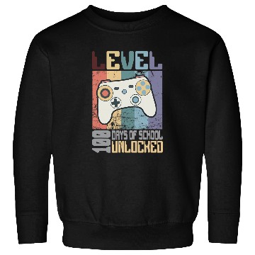 Discover Level 100 Days Of School Unlocked Game Console Kids Sweatshirts