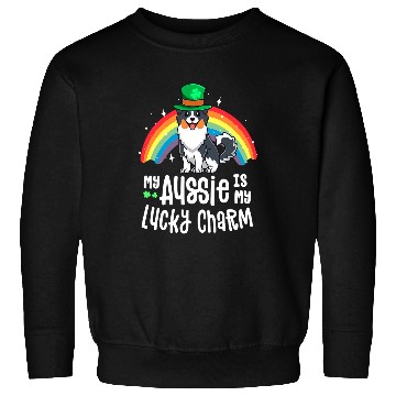 Discover Aussie Lucky Charm St Patricks Day Dog Australian Shepherd Sweatshirts