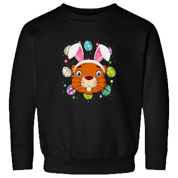 Discover Funny Easter Egg Lover Bunny Ear Gopher Face Easter Sunday Sweatshirts