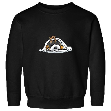 Discover Bernedoodle Dog With Stuffed Animal Sleeping Napping Sweatshirts