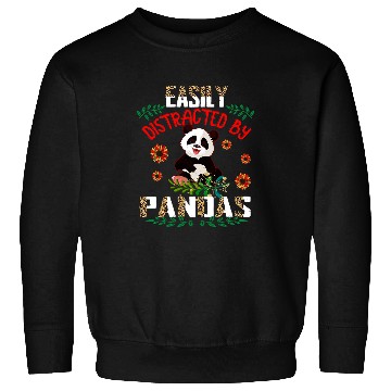 Discover Funny Bear Easily Distracted By Pandas Leopard Sunflowers Panda Lover Cute Bears Sweatshirts