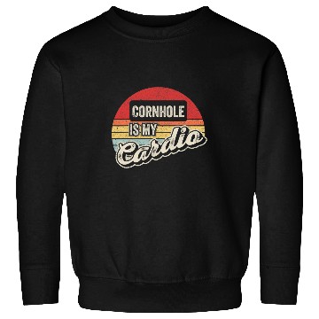 Discover Cornhole Is My Cardio vintages Retro Funny Cornhole Sweatshirts