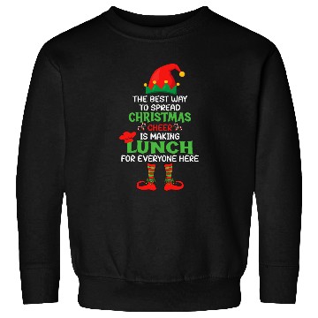 Discover Lunch Lady Christmas Cheer Elf School Cafeteria Worker Sweatshirts