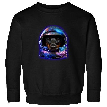 Discover Dog Doberman in Space Galaxy Astronaut Helmet Dog Sweatshirts
