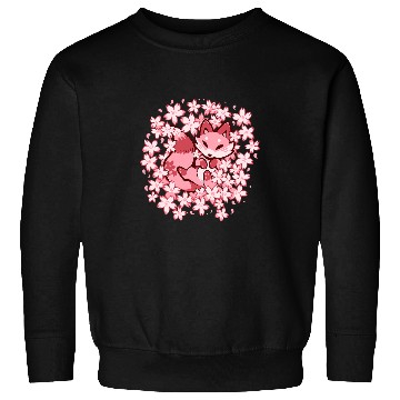 Discover Fox Lover Cherry Blossom Fox Cute Pink Fox Sweatshirts