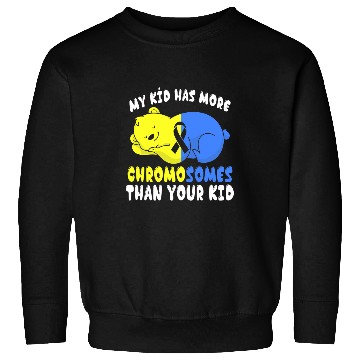 Discover Blue Yellow Ribbon Animal Cute Bear Down Syndromes Awareness Sweatshirts