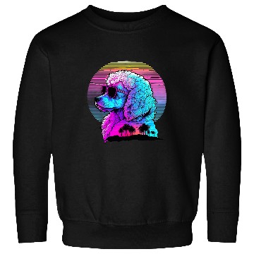 Discover Poodles Synthwave Sunset Aesthetic Poodle dog Sweatshirts