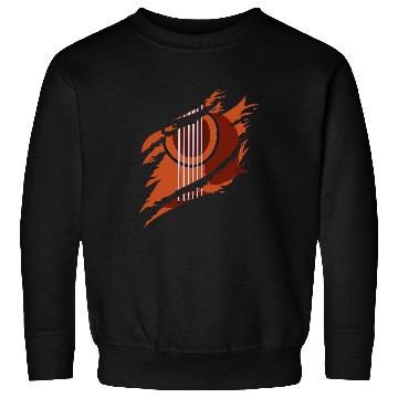 Discover Artistic Acoustic Guitar Ripped Illustration Image Sweatshirts