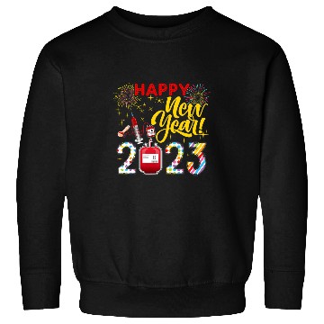 Discover Happy New Year Fireworks Funny Phlebotomist Lover Sweatshirts