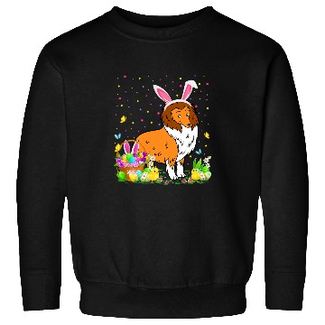 Discover Easter Collie Dog Bunny Egg Hunting Collie Easter Sunday Sweatshirts