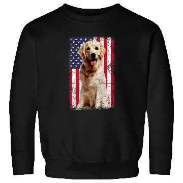 Discover Goldie American Flag vintages 181 Golden Retriever Dog Sweatshirts