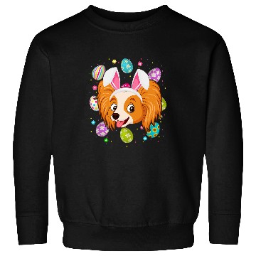Discover Dog Papillon Easter Egg Lover Bunny Ear Papillon Dog Face Easter Sunday Sweatshirts