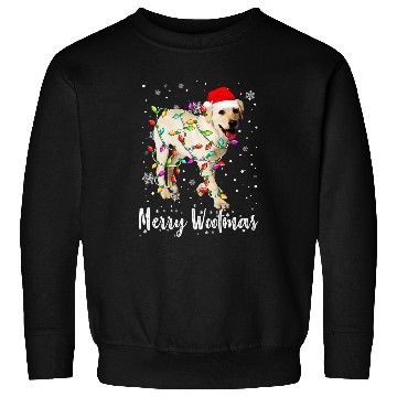 Discover Labrador Lab Dog Light Merry Christmas Woofmas Dog Sweatshirts