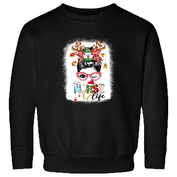 Discover Nursing Merry nurses Bleached Messy Bun Merry Christmas nurses Life 82 Sweatshirts