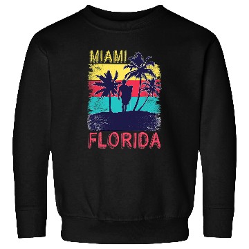 Discover Surf Life Retro Summer Surfing South Beach Tropical Miami Florida Sweatshirts