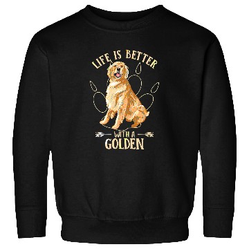 Discover Goldie Life Is Better With A Golden Retriever Funny Puppy Lover 210 Golden Retriever Dog Sweatshirts