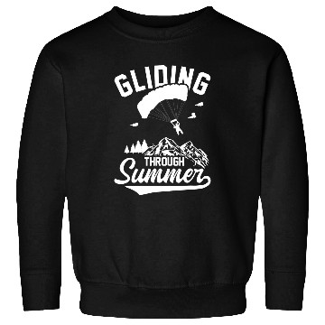 Discover Skydiving Gift Gliding Through Summer Parachute Paragliding Paraglider Sweatshirts