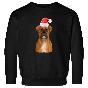 Discover Boxer Dog Santa Claus Christmas Holiday Portrait XMas Sweatshirts