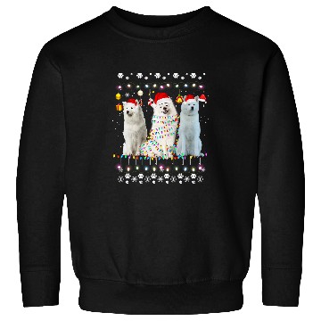 Discover Dog Samoyed xmass Lighting Matching Ugly Samoyed Dog Christmas 73 Sweatshirts