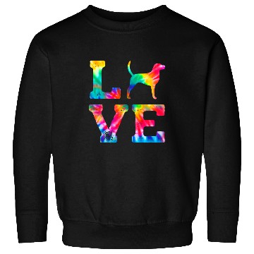 Discover Love English Foxhound Tie Dye Dog Mom Dad Sweatshirts