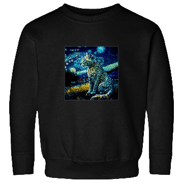 Discover Leopard Gift Surrealism Starry Night Snow Leopard Sweatshirts