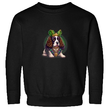 Discover Mardi Gras King Queen English Springer Spaniel dog 3 Sweatshirts