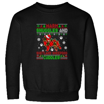 Discover Dog Shetland Warm Snuggles Shetland Sheepdog Cuddles Red Plaid Santa Dog Sweatshirts
