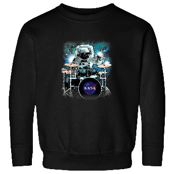 Discover Drums Drummer NASA Space Drum Playing Astronaut Drums Sweatshirts