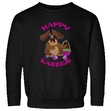 Discover Funny Easter Bunny in the Basket Eating Chocolate Rabbit Sweatshirts