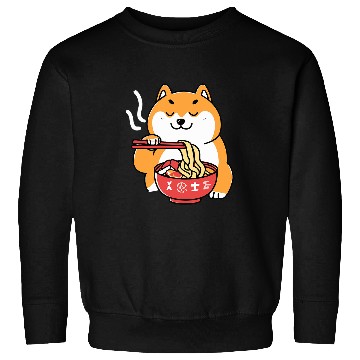 Discover Dog Shiba Inu Eating Ramen Noodles Anime Cartoon Kawaii Sweatshirts