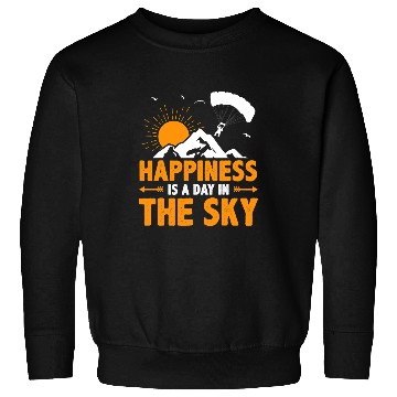 Discover Skydiving Gift Happiness Is A Day In The Sky Paragliding Paraglider Skydive Sweatshirts