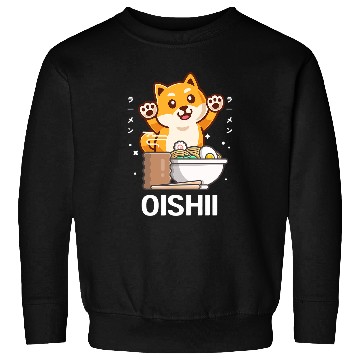 Discover Dog Shiba Inu Cute Kawaii Shiba Inu Eats Ramen Noodle Kawaii Aesthetic Sweatshirts