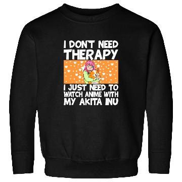 Discover Dog Akita Anime Art for Teen Girls Akita Inu Dog Merch Anime Lovers 3 Sweatshirts